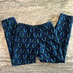 EUC Club Monaco Kelly Pant in Navy Print, Size 0 / 25W, Cotton Blend Trouser